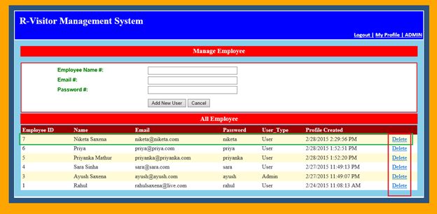 click here Manage Employee